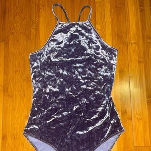 Cute Velvet One Piece Body Suit Top